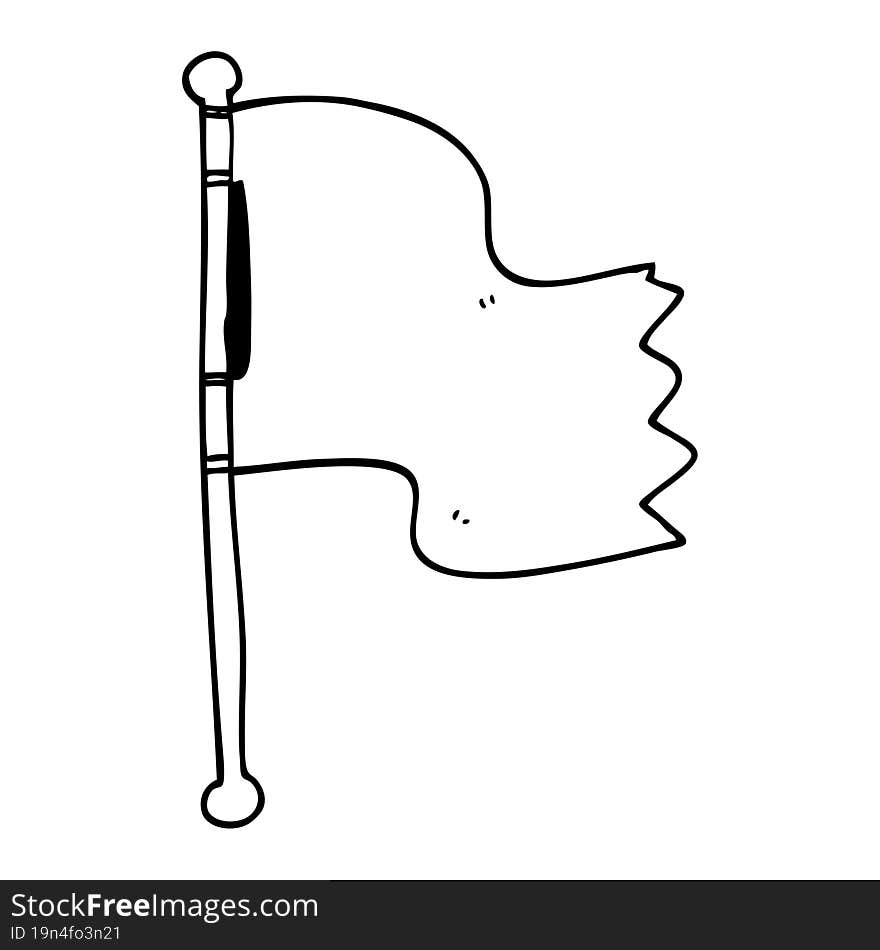 line drawing cartoon red flag