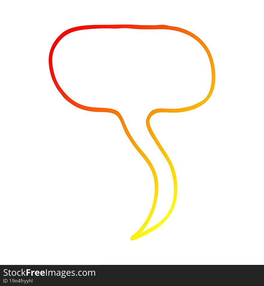 Warm Gradient Line Drawing Cartoon Speech Bubble