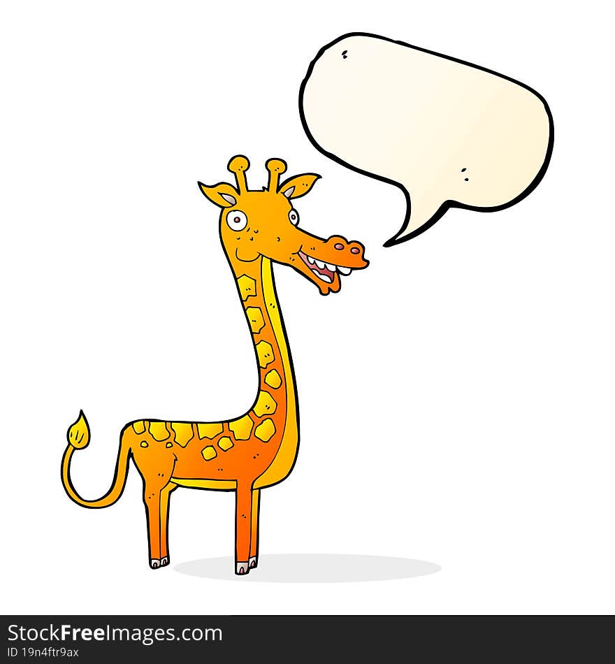 Cartoon Giraffe With Speech Bubble