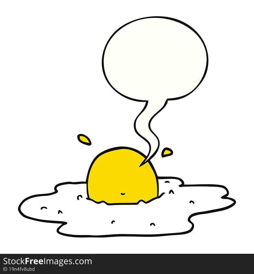 cartoon fried egg with speech bubble. cartoon fried egg with speech bubble