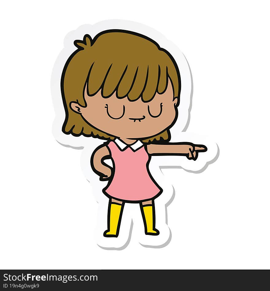 sticker of a cartoon woman