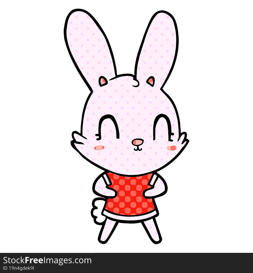 cute cartoon rabbit in dress. cute cartoon rabbit in dress