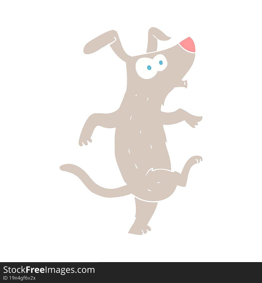 flat color illustration of dancing dog. flat color illustration of dancing dog