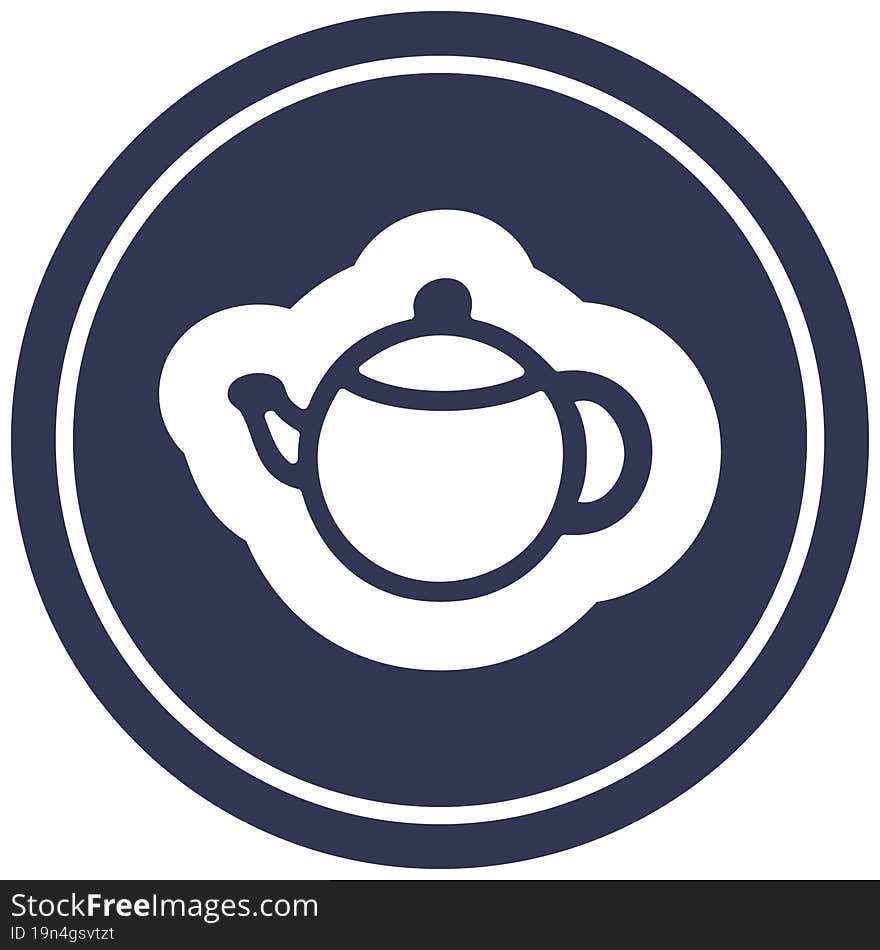 tea pot circular icon symbol