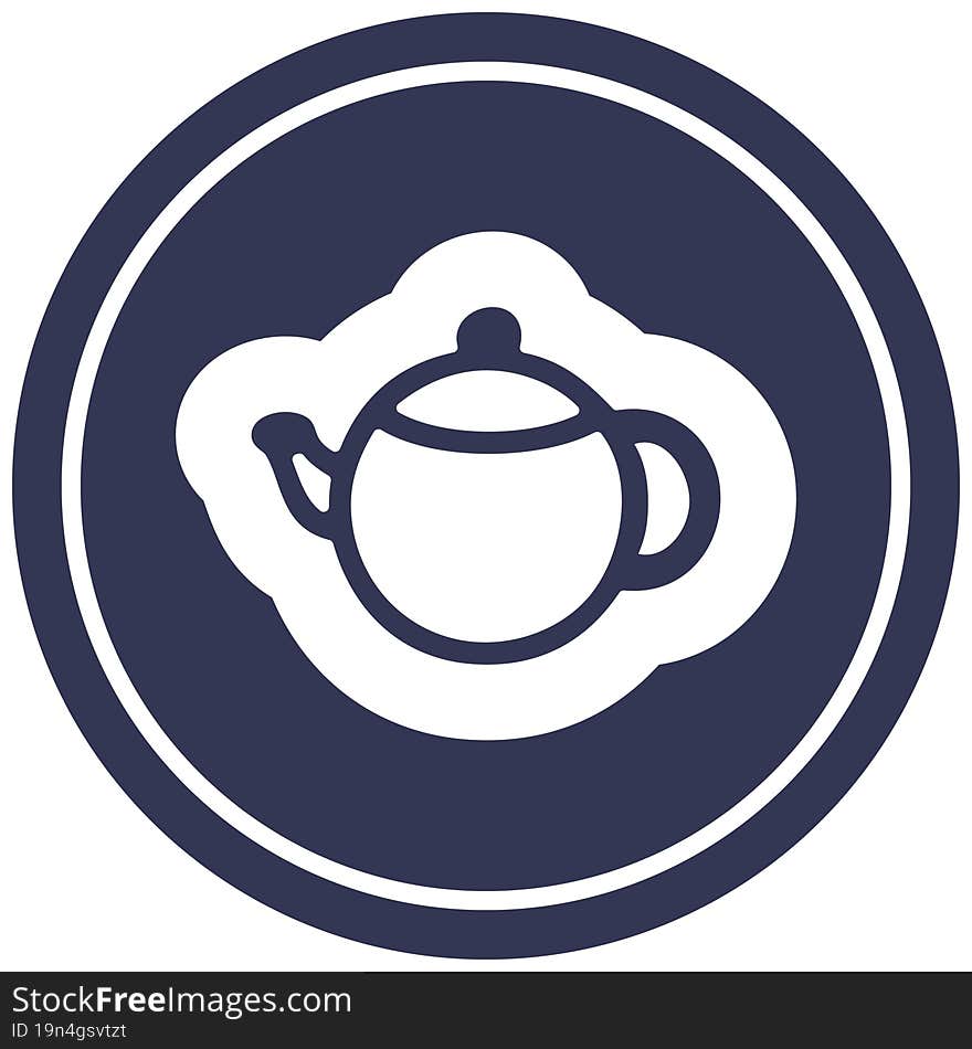 tea pot circular icon