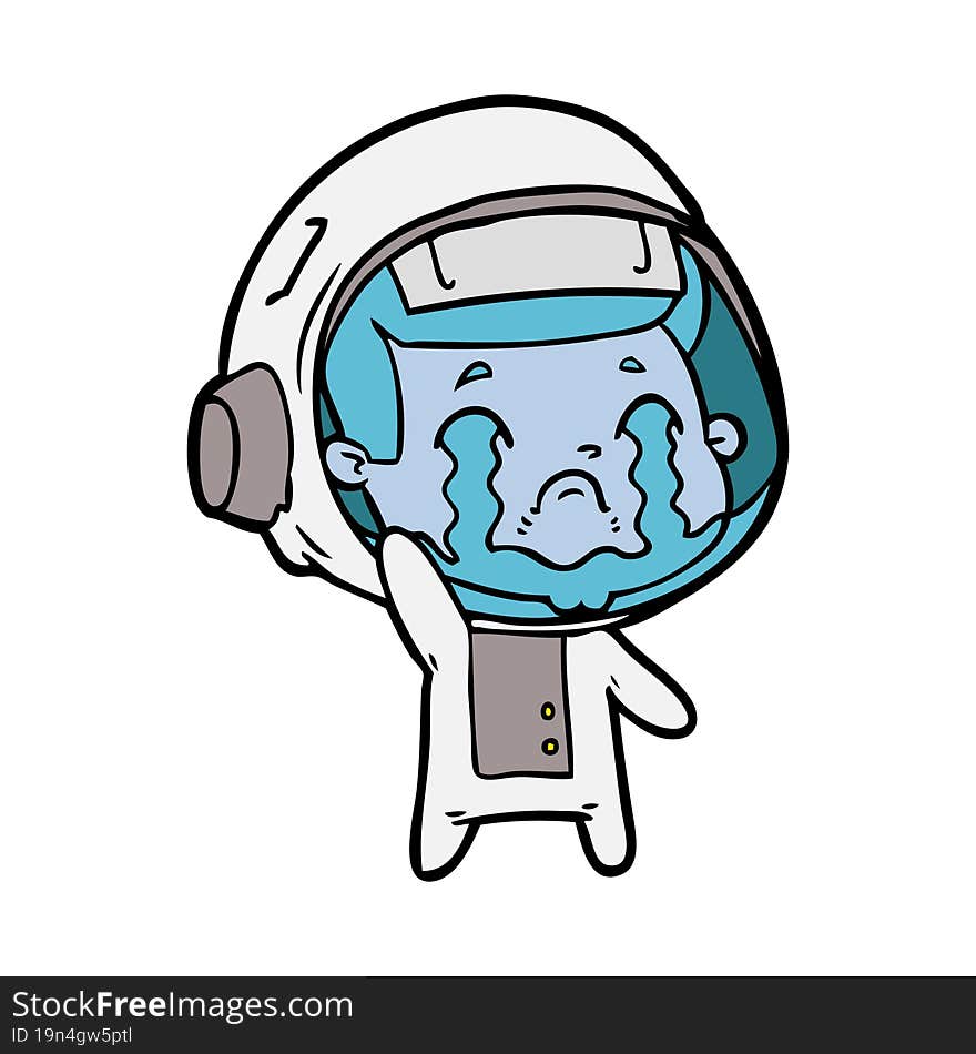 cartoon crying astronaut. cartoon crying astronaut