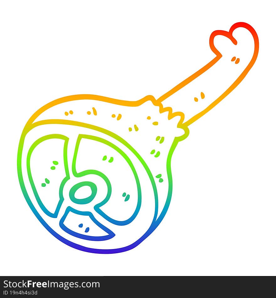 rainbow gradient line drawing cartoon well cooked meat