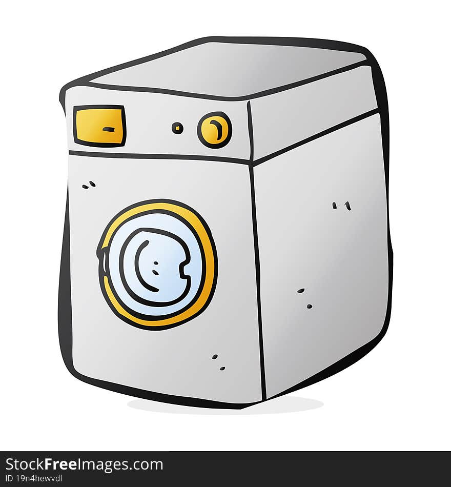 freehand drawn cartoon washing machine