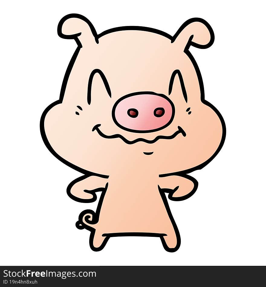 nervous cartoon pig. nervous cartoon pig