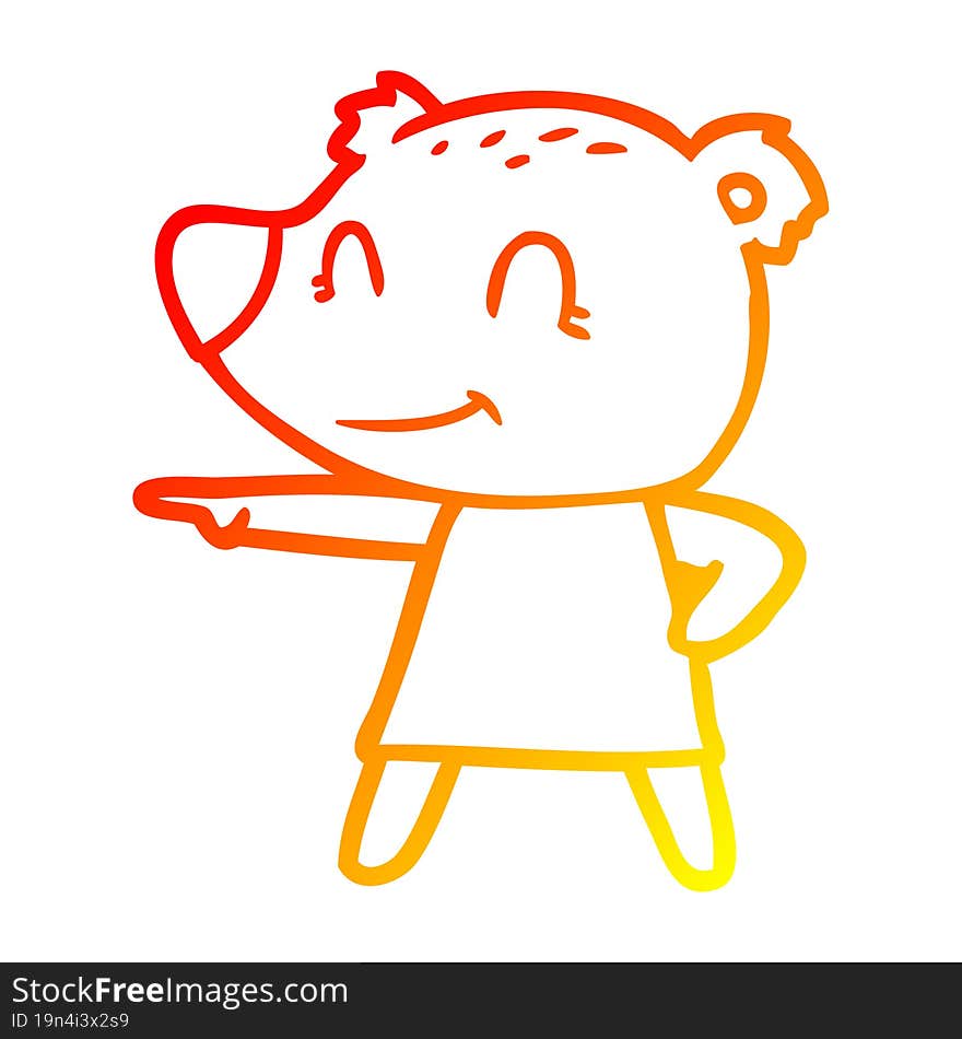 warm gradient line drawing female bear cartoon