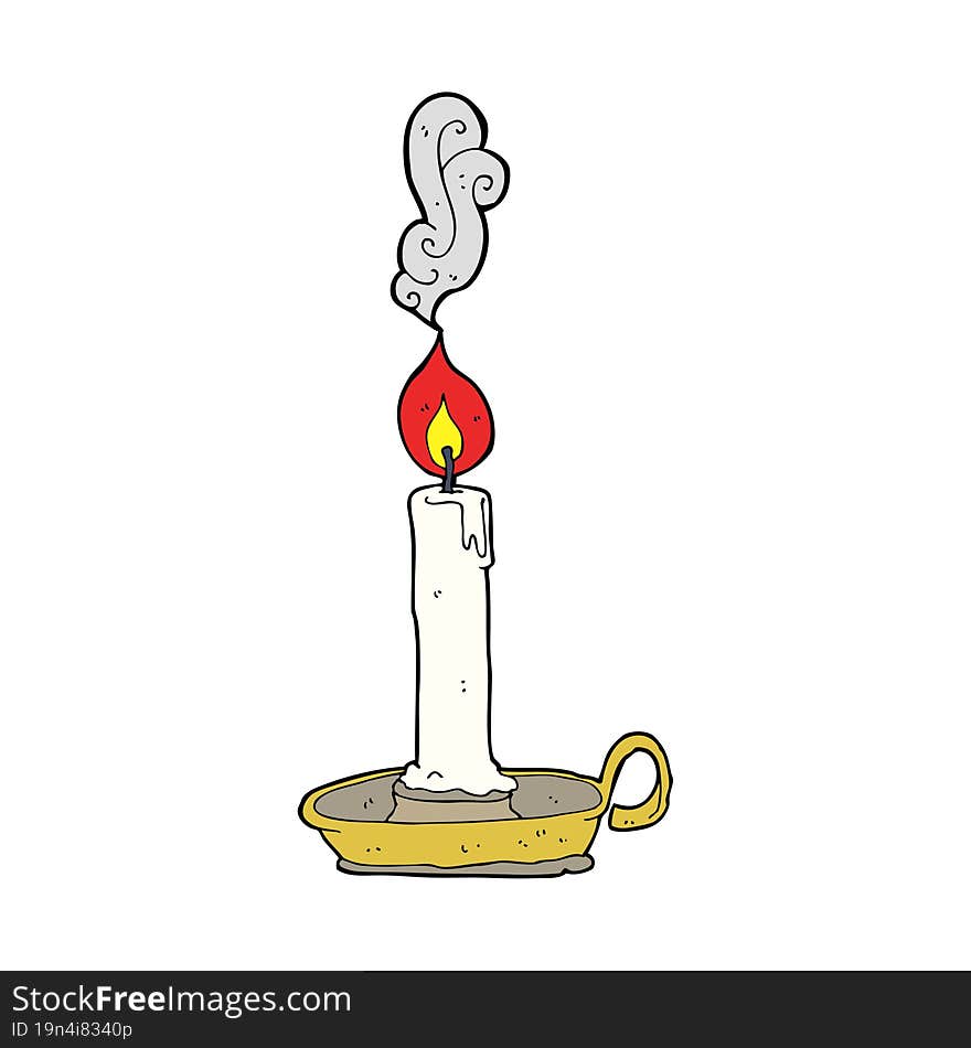 cartoon burning candle