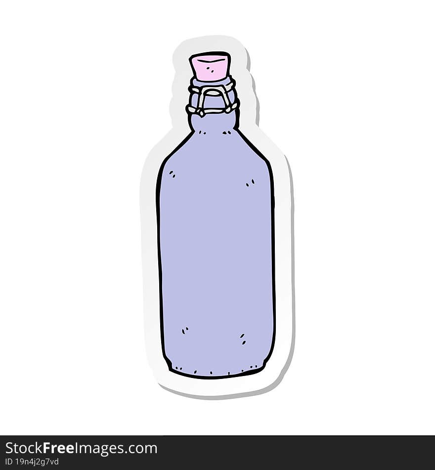 sticker of a cartoon traditional bottle