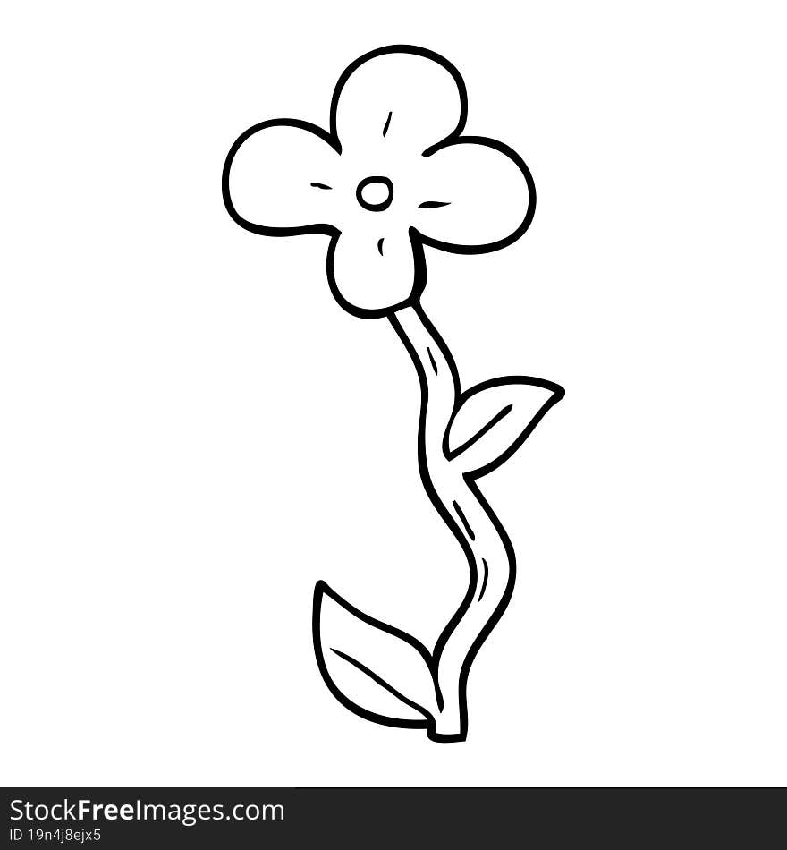 line drawing cartoon flower