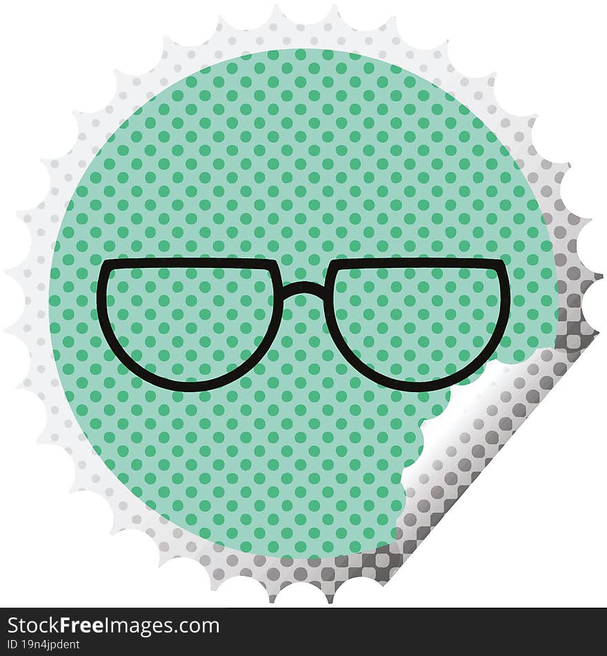 spectacles graphic vector illustration round sticker stamp. spectacles graphic vector illustration round sticker stamp