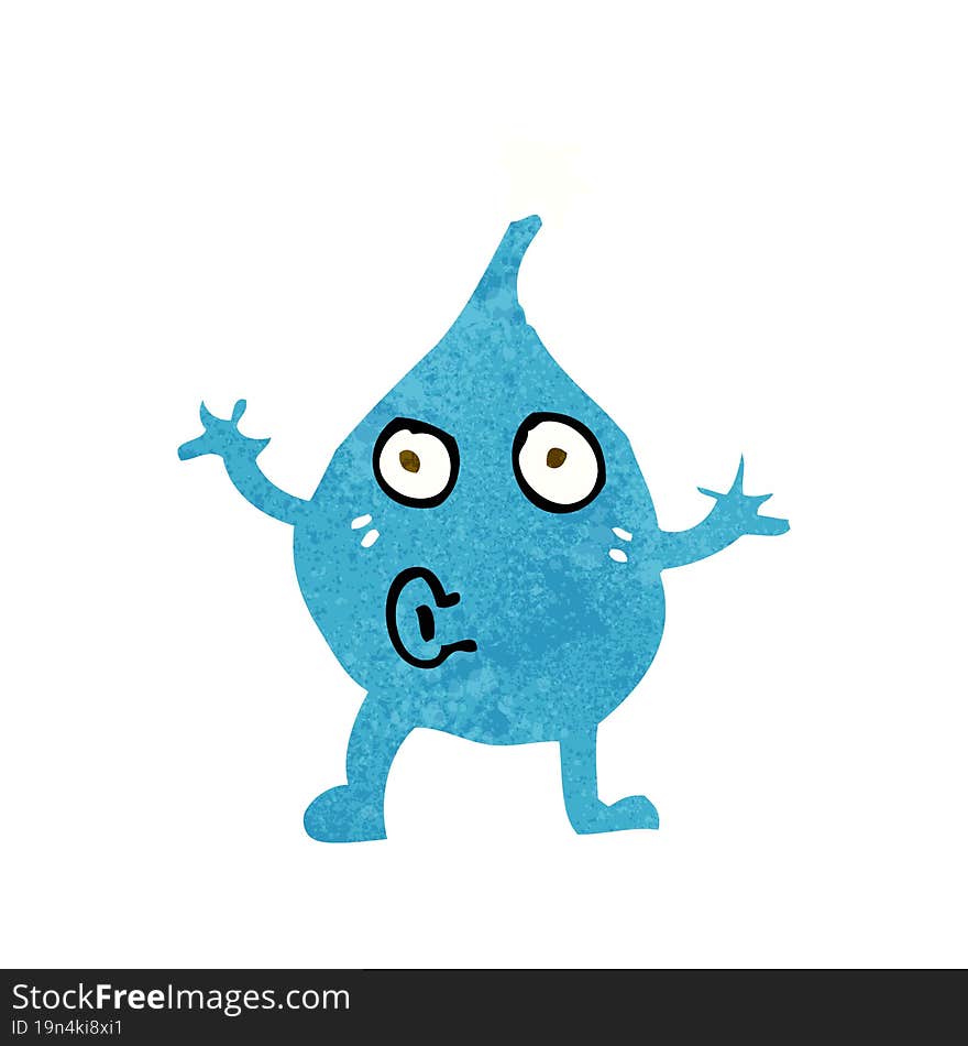 cartoon funny water drop character