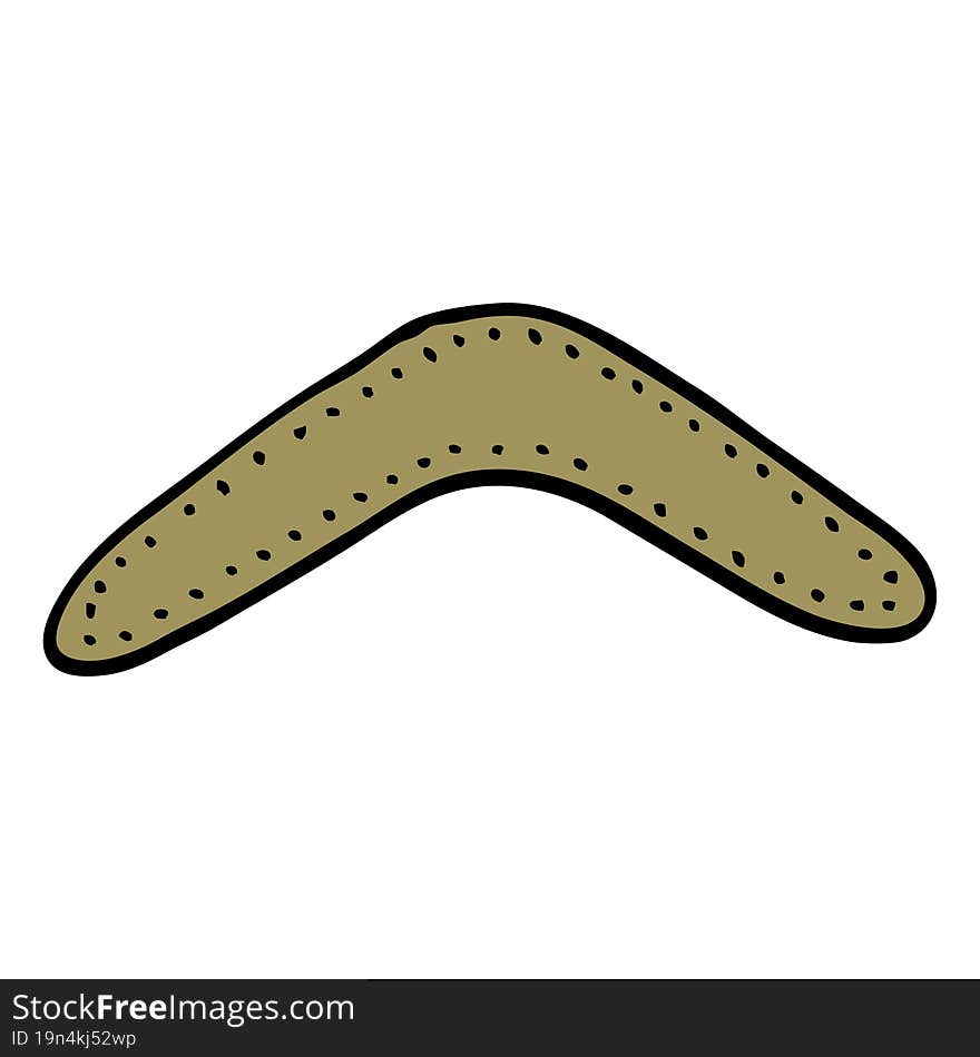 hand drawn doodle style cartoon boomerang