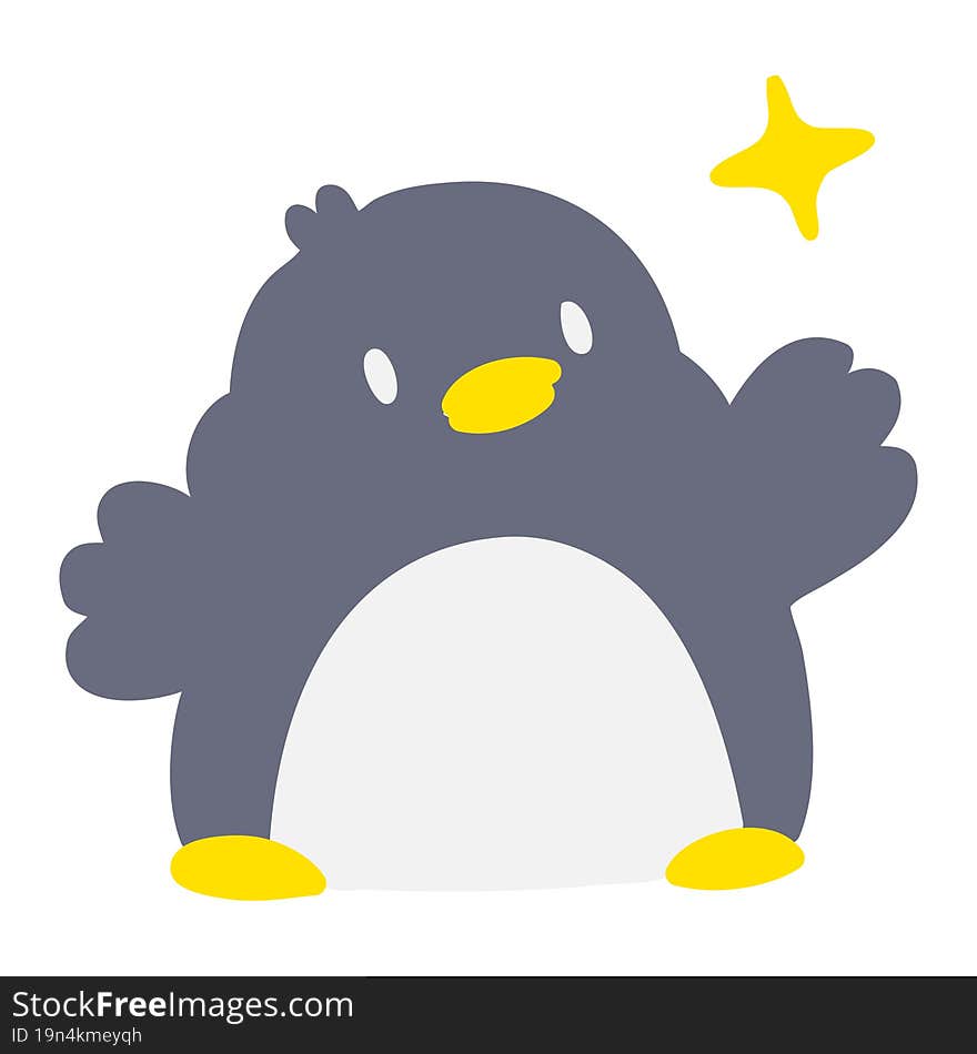 cute christmas penguin with star