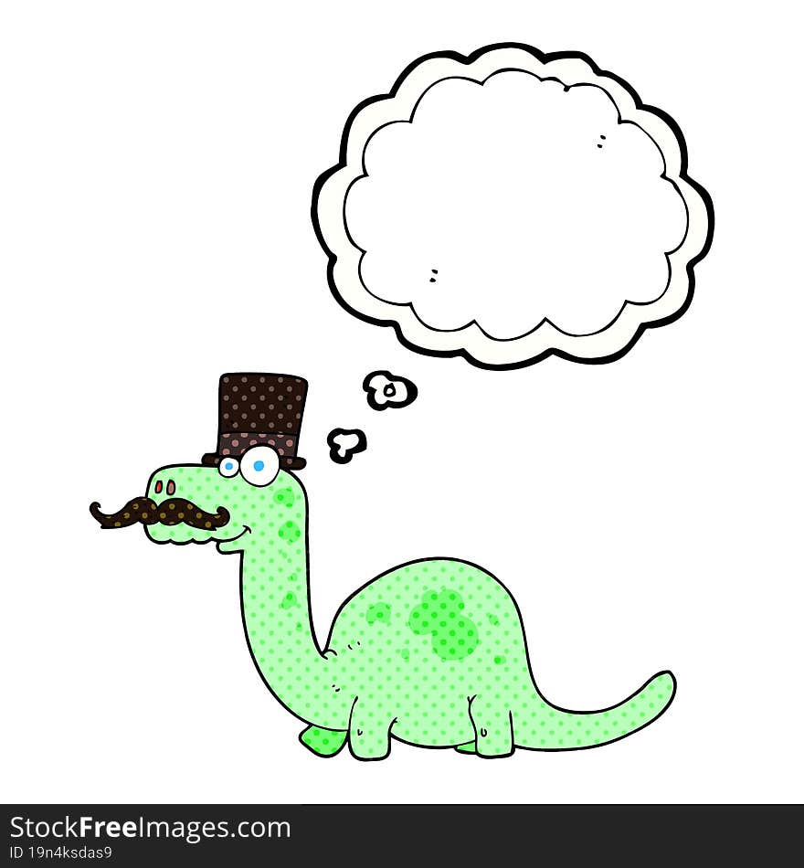 Thought Bubble Cartoon Posh Dinosaur