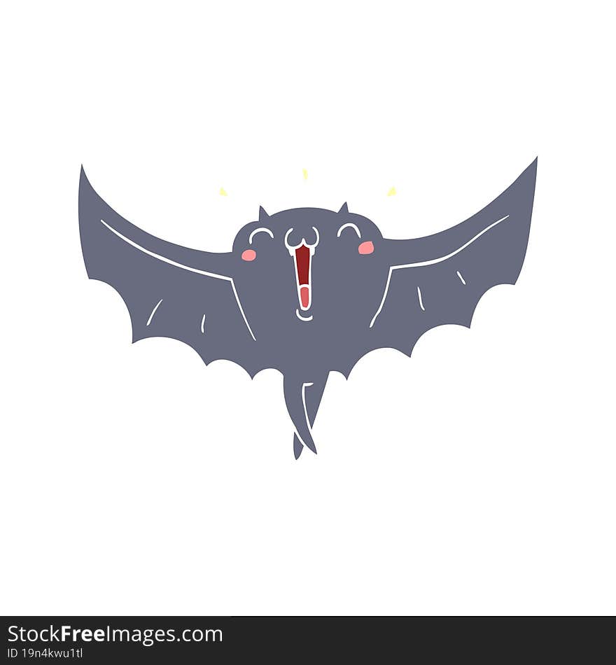 flat color style cartoon happy vampire bat