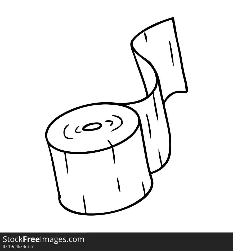 line drawing doodle of a toilet roll