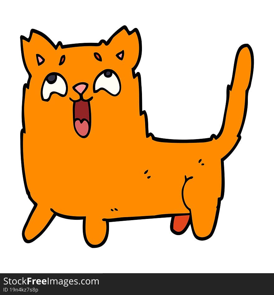 cartoon doodle funny cat