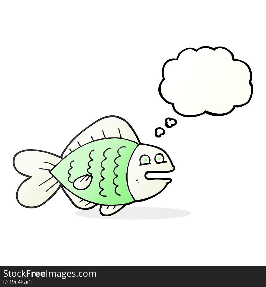 Thought Bubble Cartoon Funny Fish