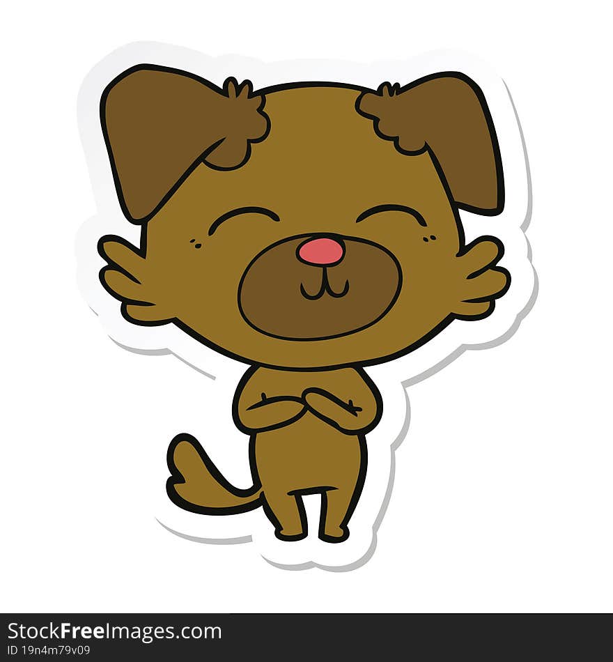 sticker of a cartoon dog