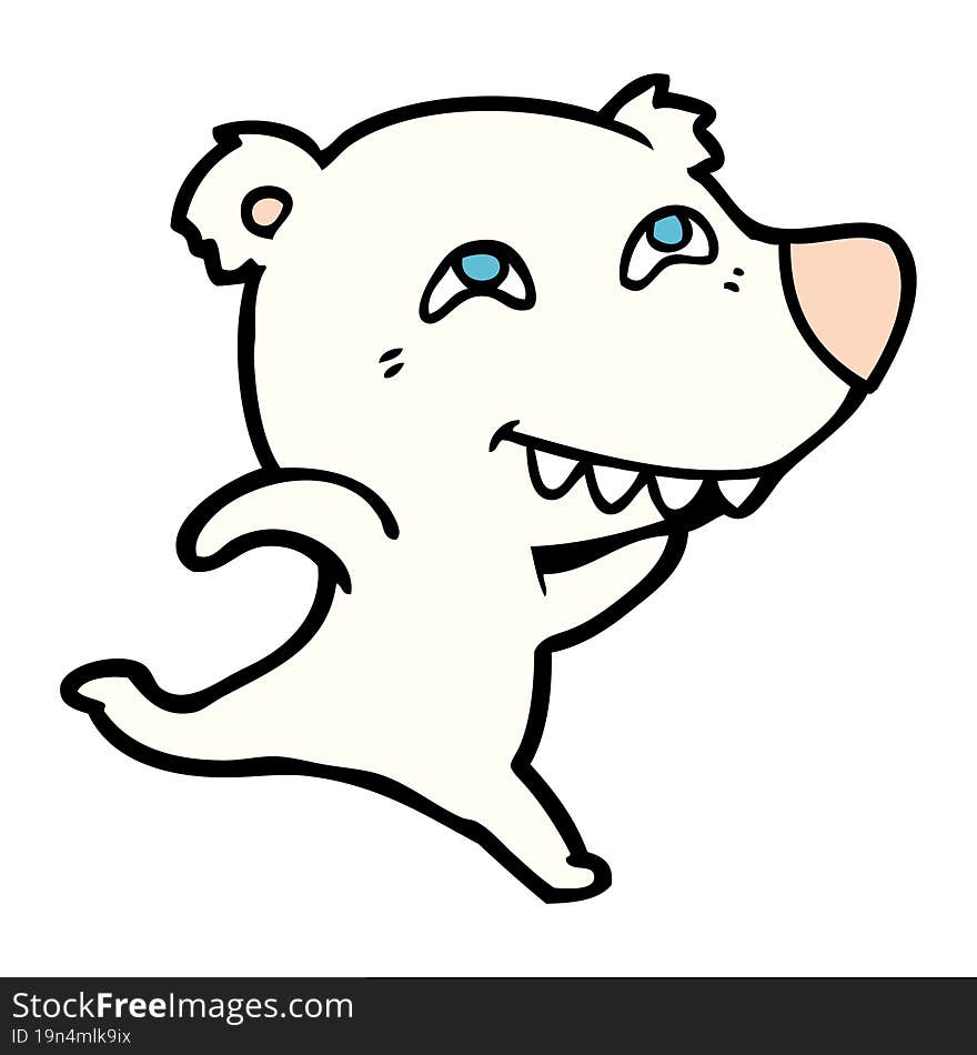 cartoon polar bear showing teeth. cartoon polar bear showing teeth