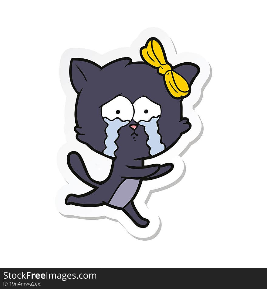 Sticker Of A Cartoon Cat