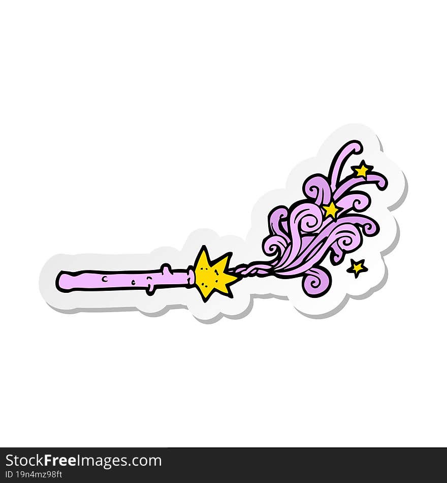 sticker of a cartoon magic wand