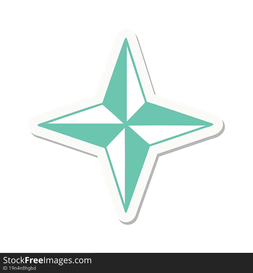 Tattoo Style Sticker Of A Star