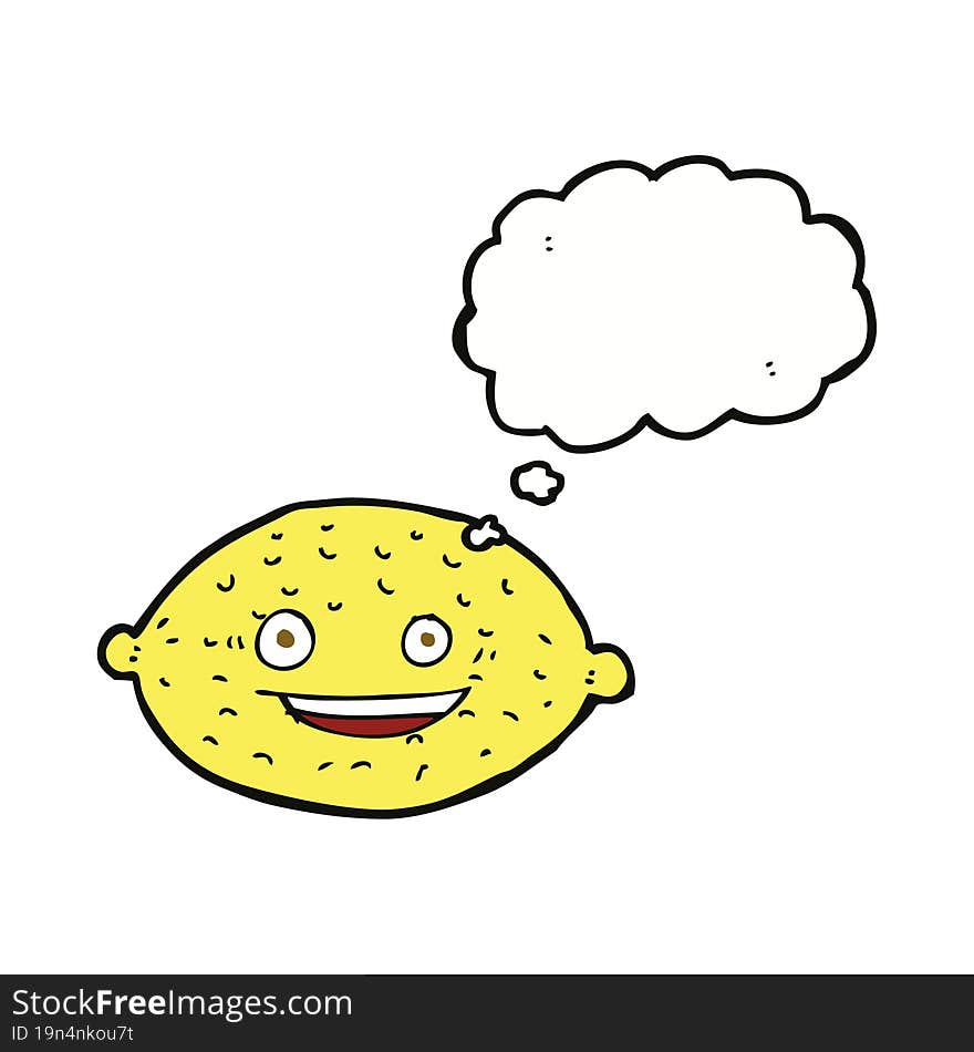 Cartoon Lemon With Thought Bubble