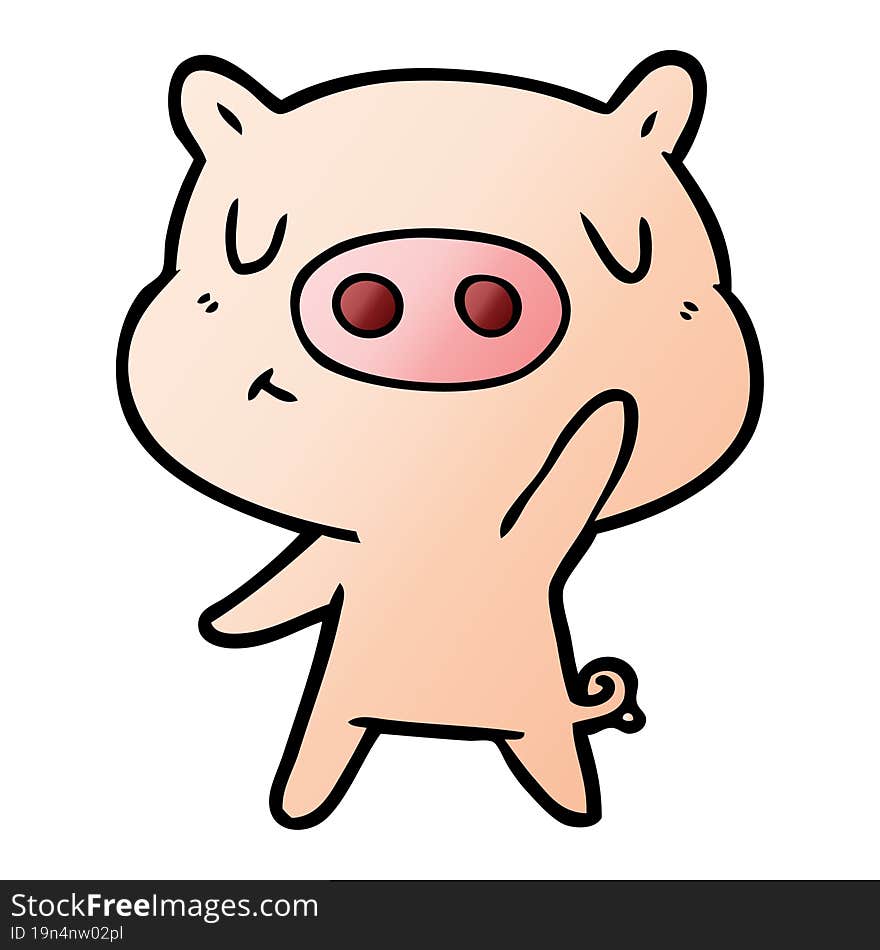 cartoon content pig. cartoon content pig