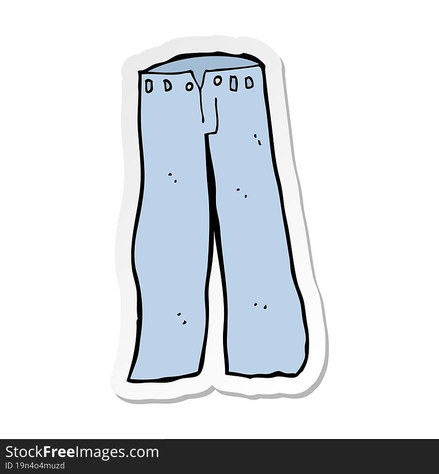 Sticker Of A Cartoon Jeans