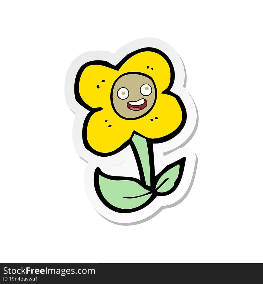 sticker of a cartoon flower