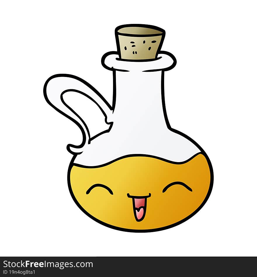 cartoon happy bottle of olive oil. cartoon happy bottle of olive oil