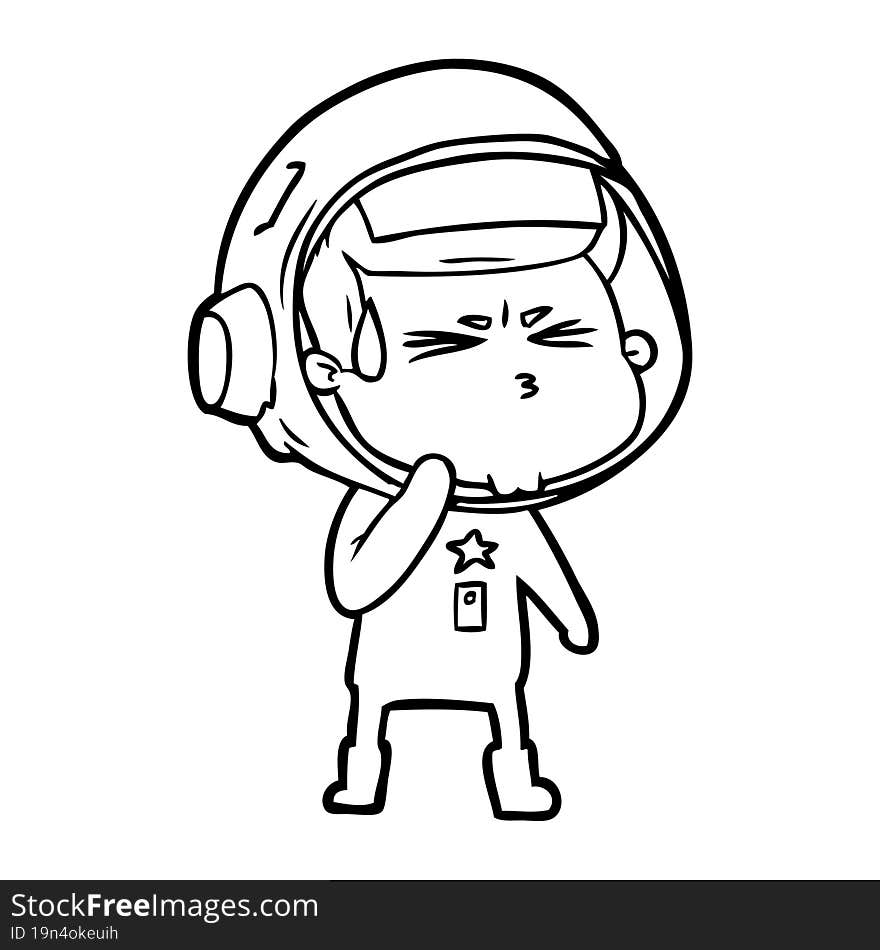 cartoon stressed astronaut. cartoon stressed astronaut