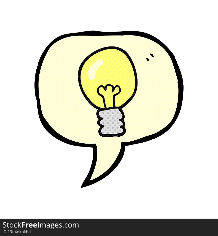 comic book speech bubble cartoon light bulb