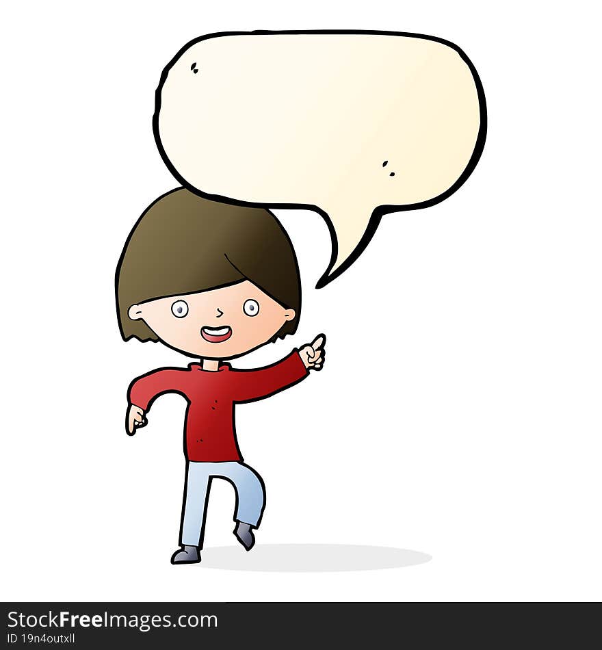 cartoon man pointing with speech bubble