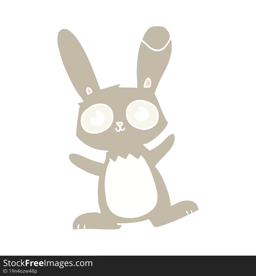 Cute Flat Color Style Cartoon Rabbit