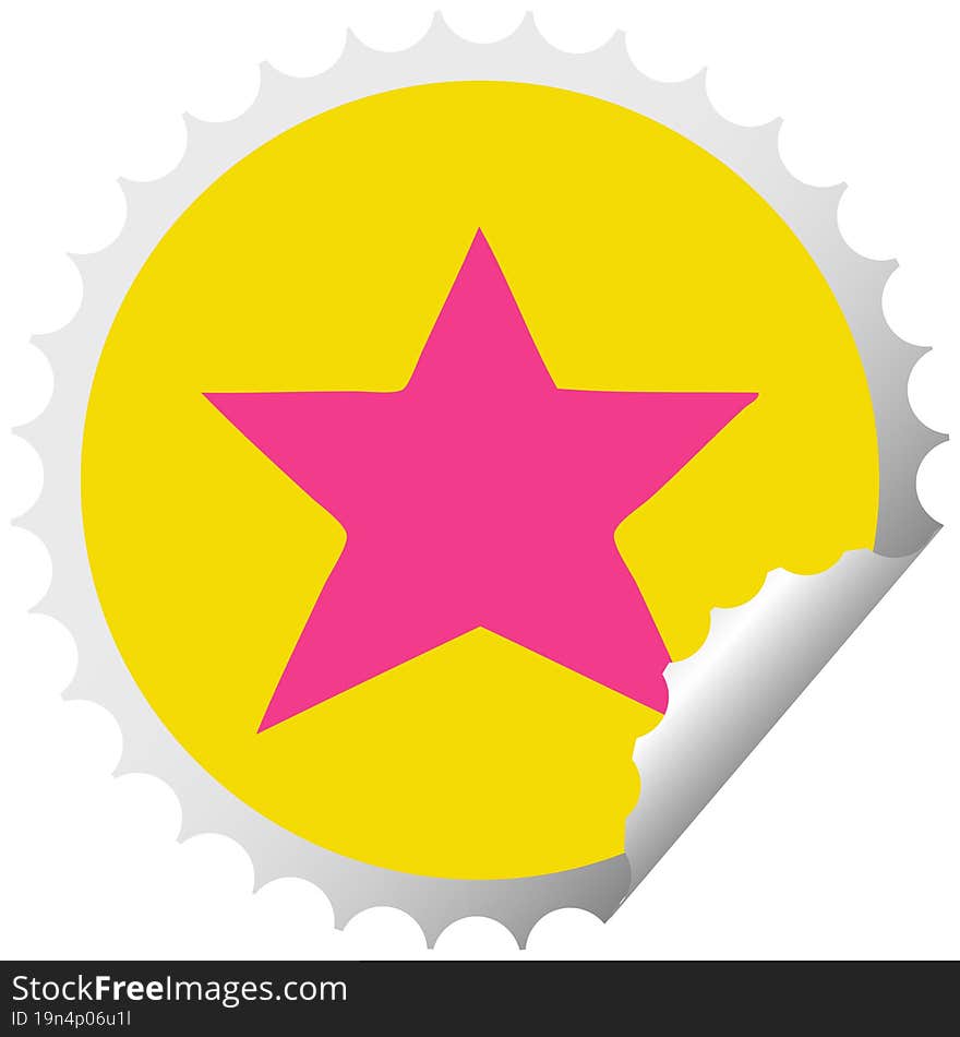 circular peeling sticker cartoon gold star