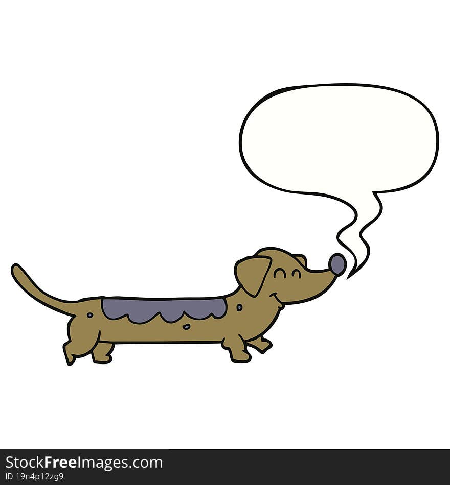 cartoon dog and speech bubble