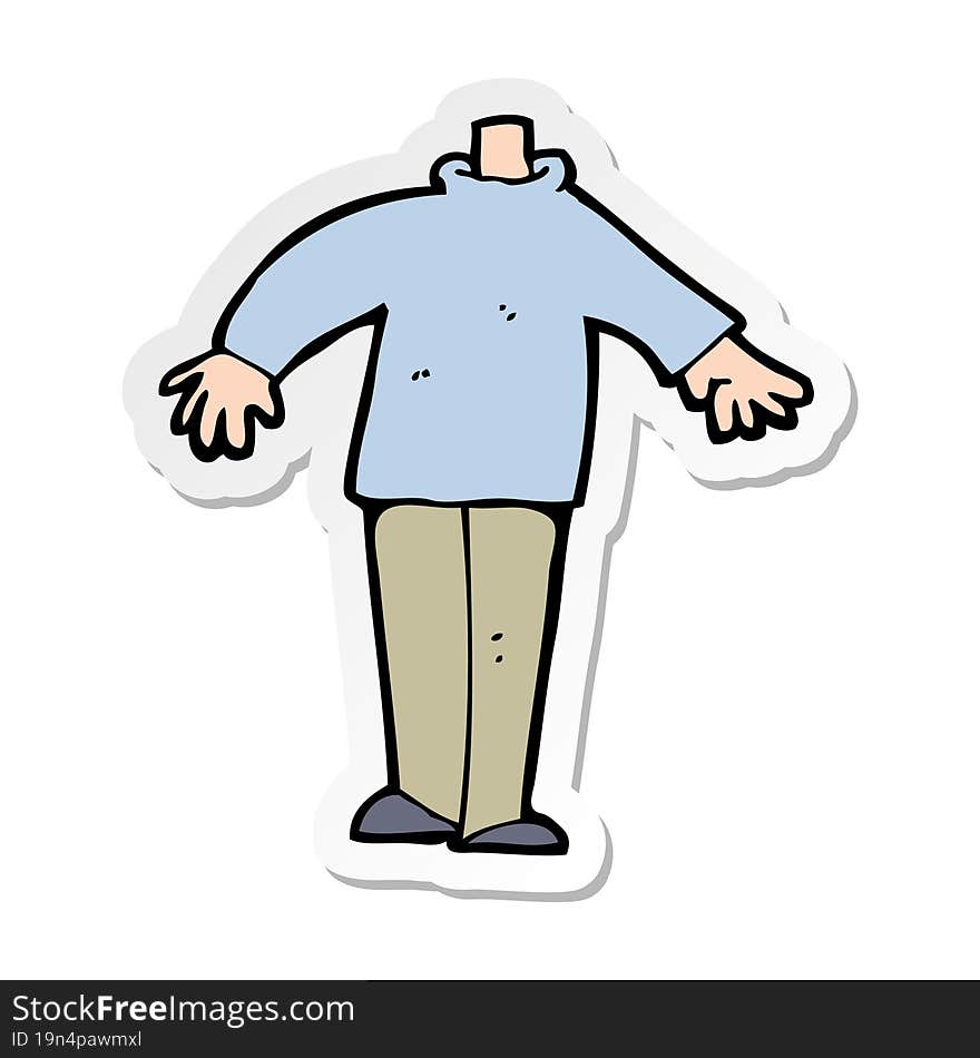 sticker of a cartoon male body