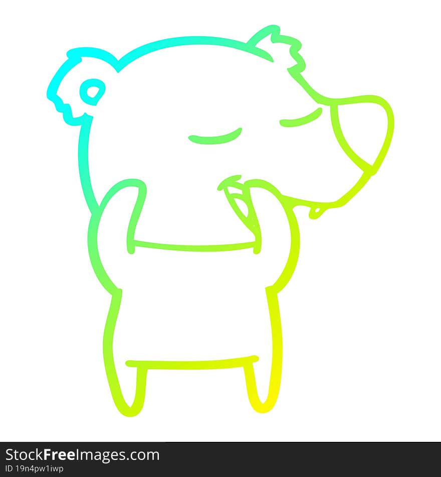 cold gradient line drawing cartoon polar bear