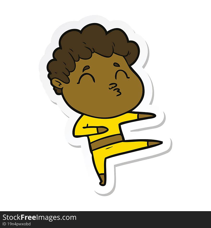 sticker of a cartoon man pouting