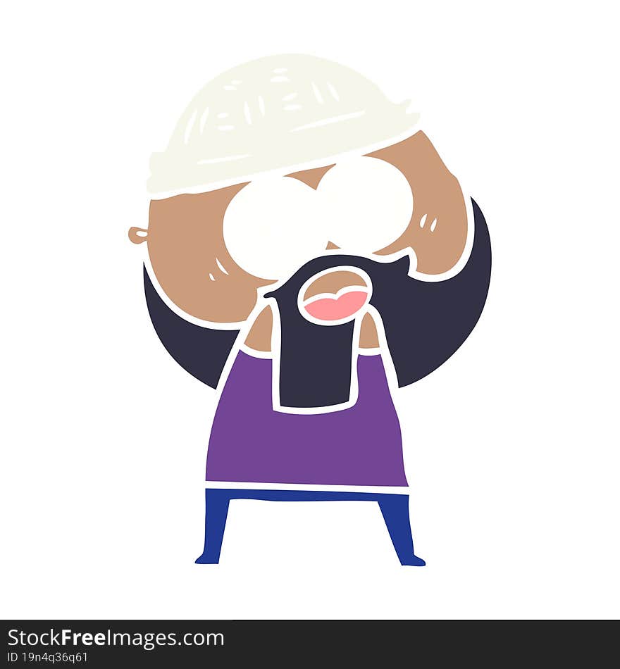 flat color style cartoon bearded man