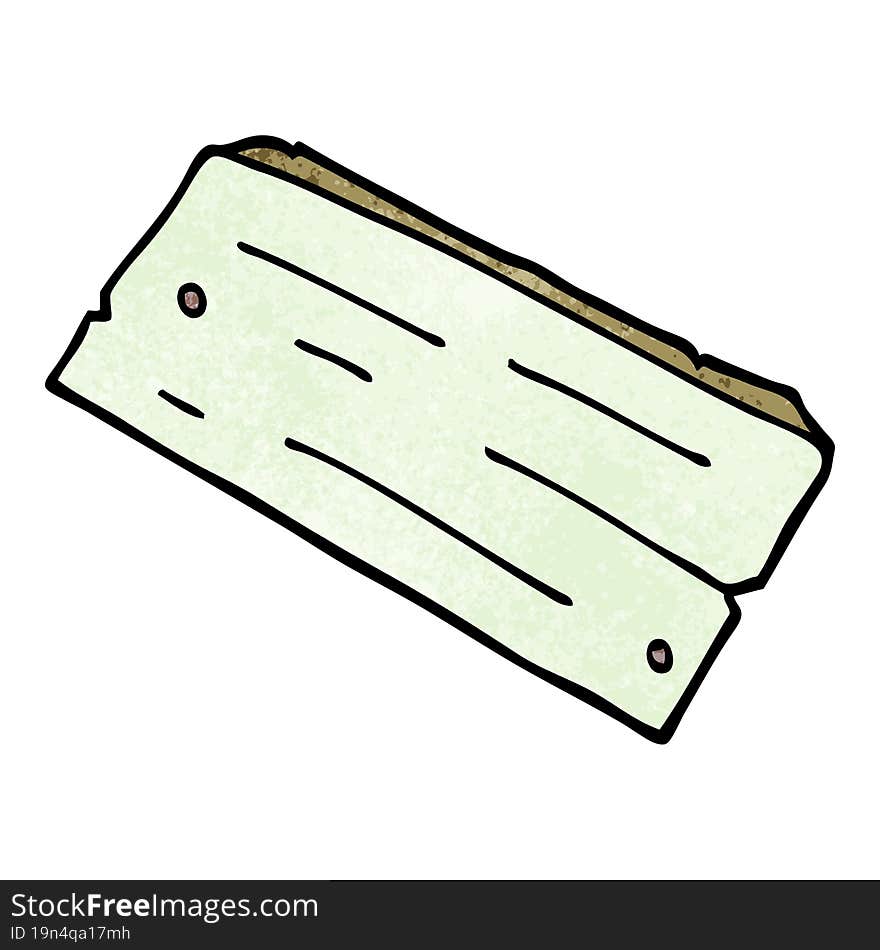 cartoon doodle plank of wood