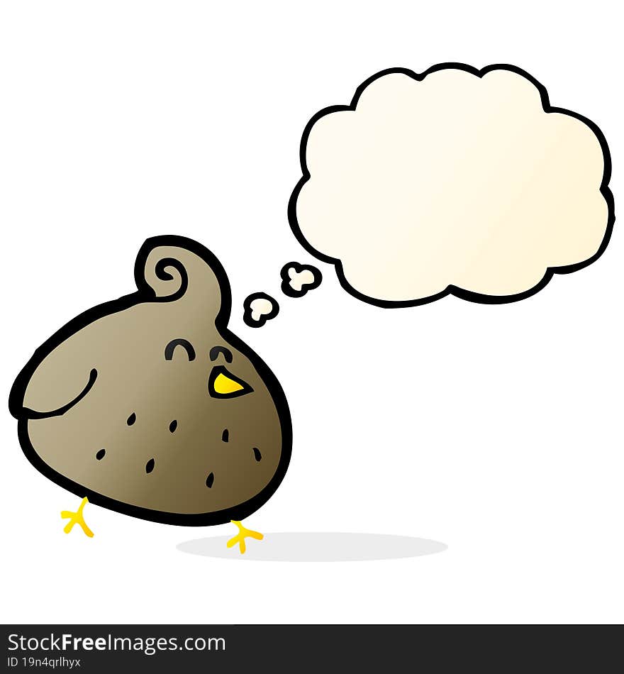 Cartoon Bird With Thought Bubble