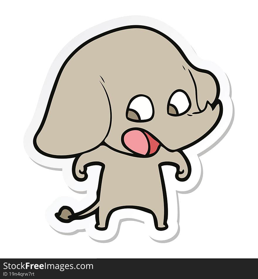 sticker of a cute cartoon elephant