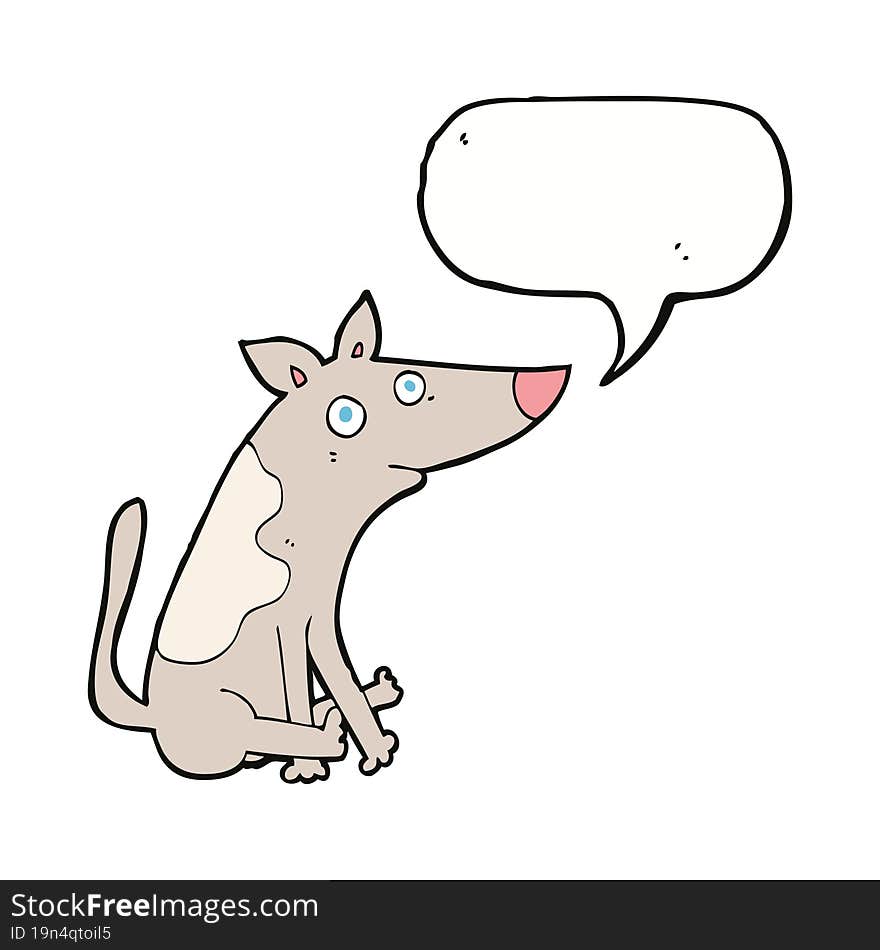 cartoon dog with speech bubble